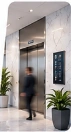 Hall et ascenseurs d'immeuble de bureaux moderne